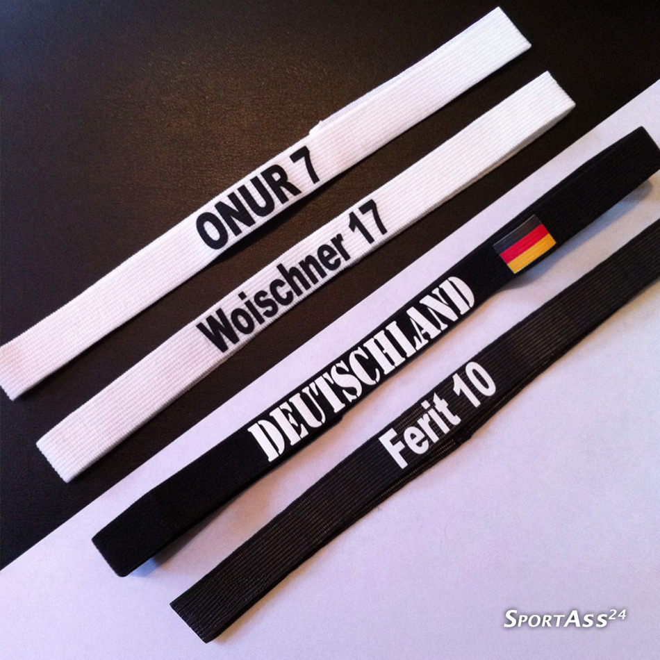 5x Sport Fußball Haarband Stirnband inkl. DRUCK